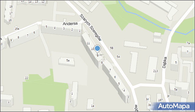 Elbląg, Szarych Szeregów, 9, mapa Elbląga