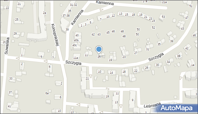 Elbląg, Szczygla, 15, mapa Elbląga