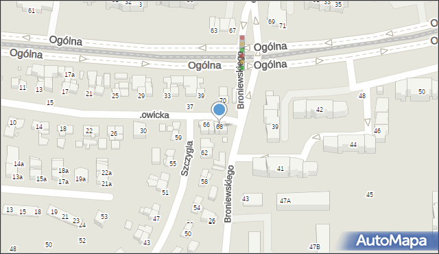 Elbląg, Szczygla, 68-68a, mapa Elbląga