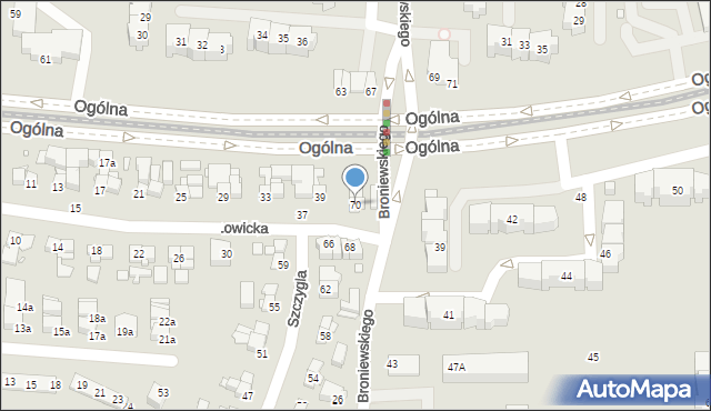 Elbląg, Szczygla, 70, mapa Elbląga