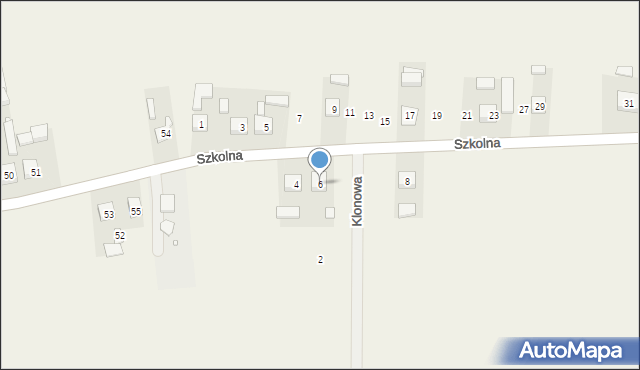 Fabianów, Szkolna, 6, mapa Fabianów