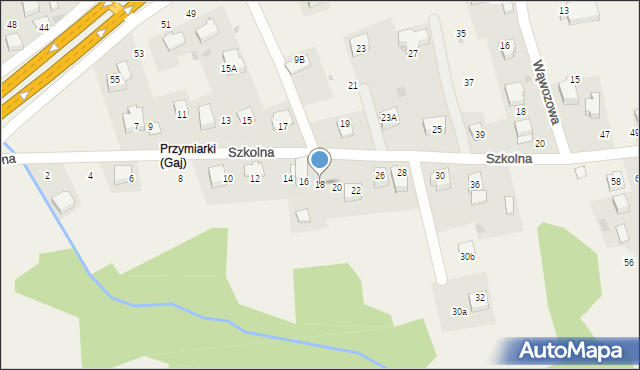 Gaj, Szkolna, 18, mapa Gaj