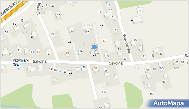 Gaj, Szkolna, 25, mapa Gaj