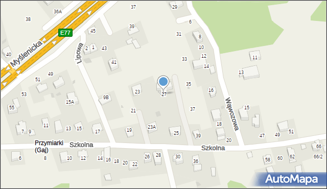 Gaj, Szkolna, 27, mapa Gaj