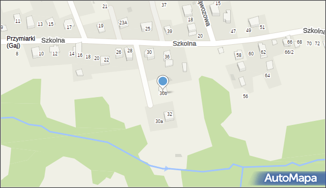 Gaj, Szkolna, 30b, mapa Gaj