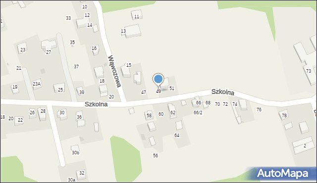 Gaj, Szkolna, 49, mapa Gaj