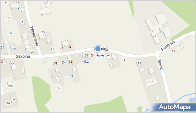 Gaj, Szkolna, 70, mapa Gaj