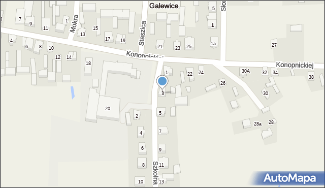 Galewice, Szkolna, 3, mapa Galewice