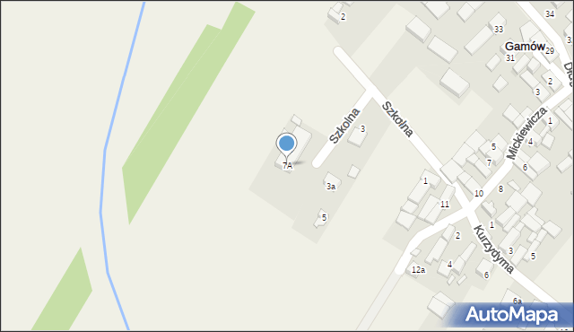 Gamów, Szkolna, 7A, mapa Gamów