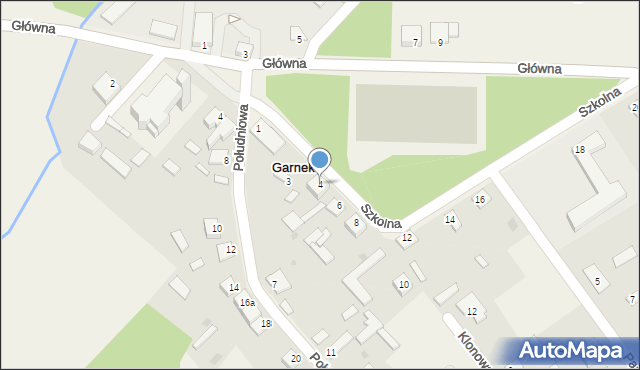 Garnek, Szkolna, 4, mapa Garnek