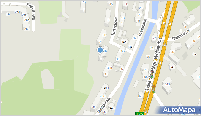 Gdańsk, Szafirowa, 1, mapa Gdańska