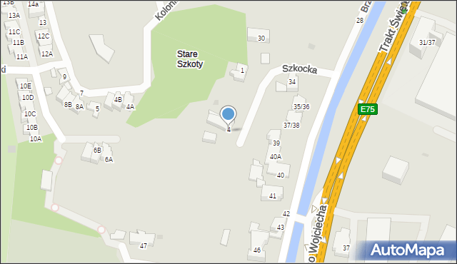 Gdańsk, Szkocka, 4, mapa Gdańska