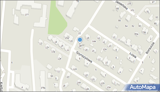 Gdańsk, Szynszylowa, 18, mapa Gdańska