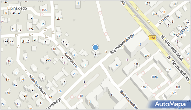 Gdańsk, Szymanowskiego Karola, 5, mapa Gdańska