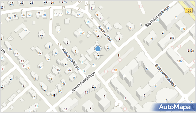 Gdańsk, Szymanowskiego Karola, 7, mapa Gdańska