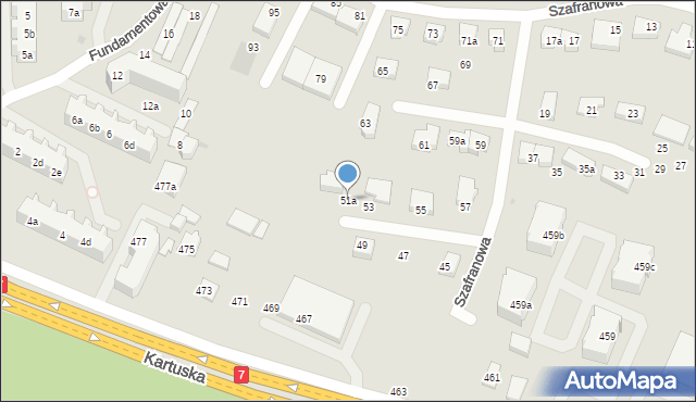 Gdańsk, Szafranowa, 51a, mapa Gdańska