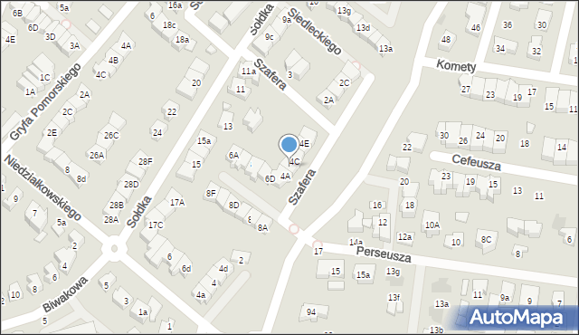 Gdańsk, Szafera Władysława, prof., 4B, mapa Gdańska