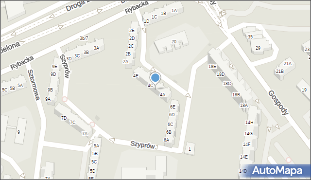 Gdańsk, Szyprów, 4B, mapa Gdańska