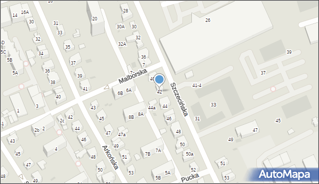 Gdańsk, Szczecińska, 42, mapa Gdańska