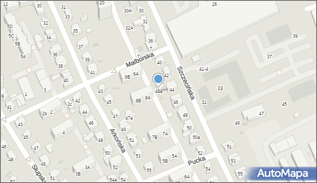 Gdańsk, Szczecińska, 44a, mapa Gdańska