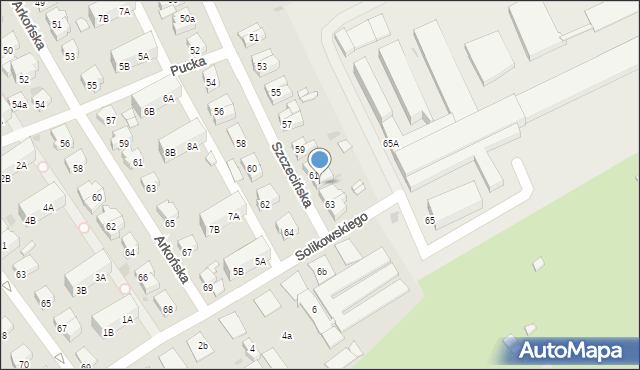Gdańsk, Szczecińska, 61A, mapa Gdańska