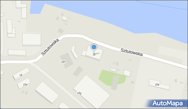 Gdańsk, Sztutowska, 18, mapa Gdańska