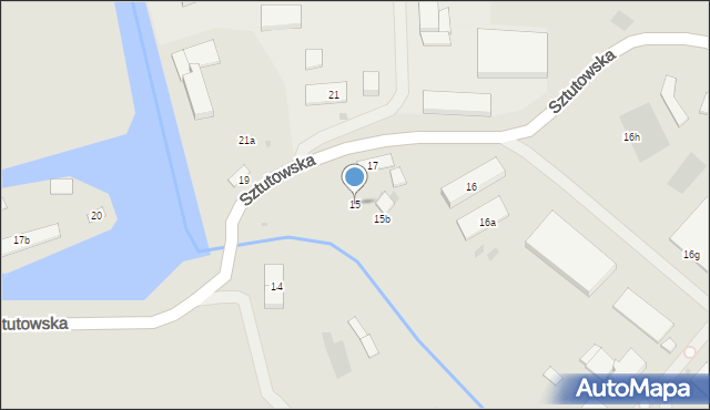 Gdańsk, Sztutowska, 15, mapa Gdańska