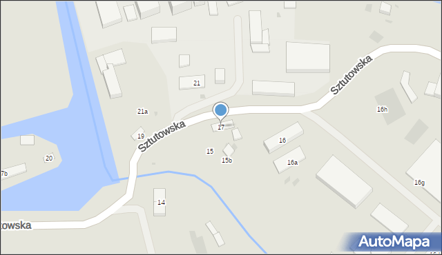 Gdańsk, Sztutowska, 17, mapa Gdańska