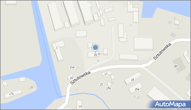 Gdańsk, Sztutowska, 21, mapa Gdańska