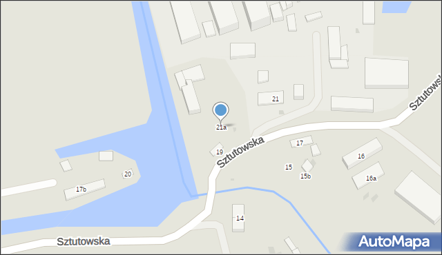 Gdańsk, Sztutowska, 21a, mapa Gdańska