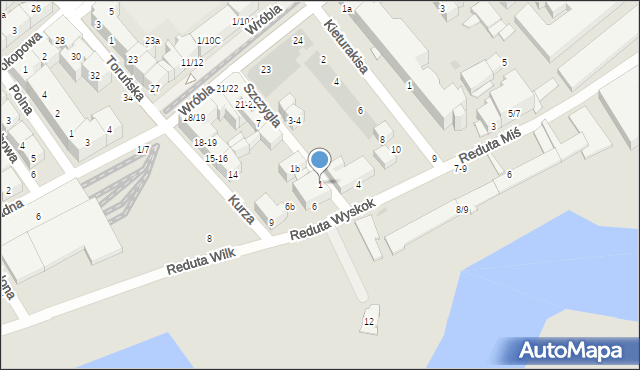 Gdańsk, Szczygla, 1, mapa Gdańska