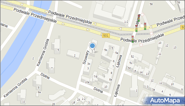 Gdańsk, Szuwary, 1a, mapa Gdańska