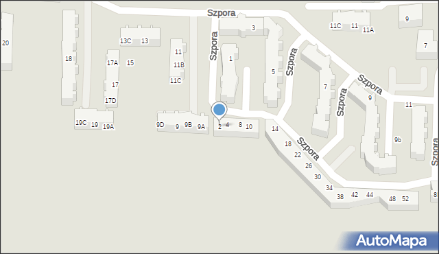 Gdańsk, Szpora Stanisława, prof., 2, mapa Gdańska