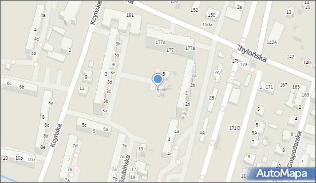 Gdynia, Szubińska, 7, mapa Gdyni