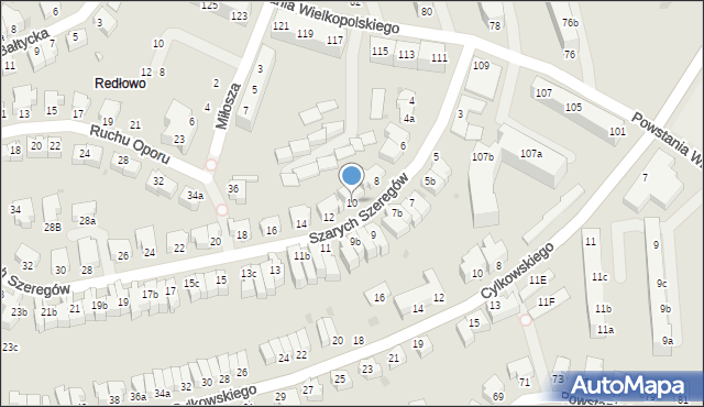 Gdynia, Szarych Szeregów, 10, mapa Gdyni