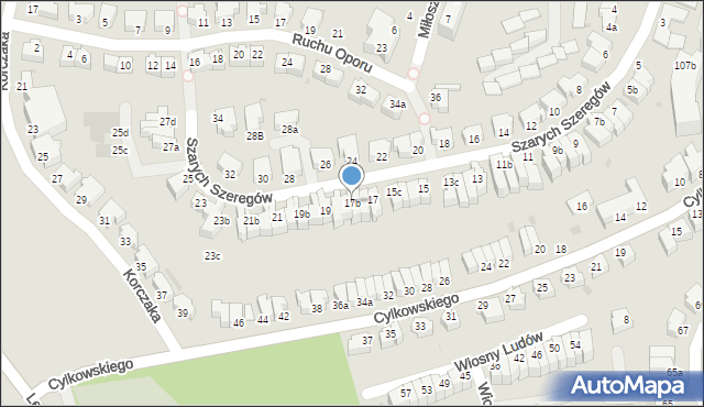 Gdynia, Szarych Szeregów, 17b, mapa Gdyni