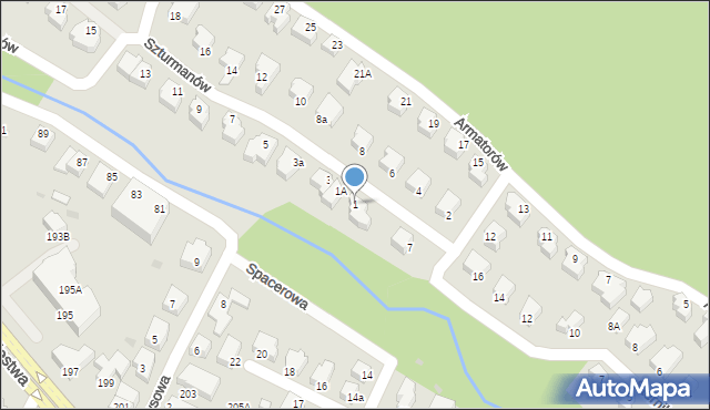 Gdynia, Szturmanów, 1, mapa Gdyni