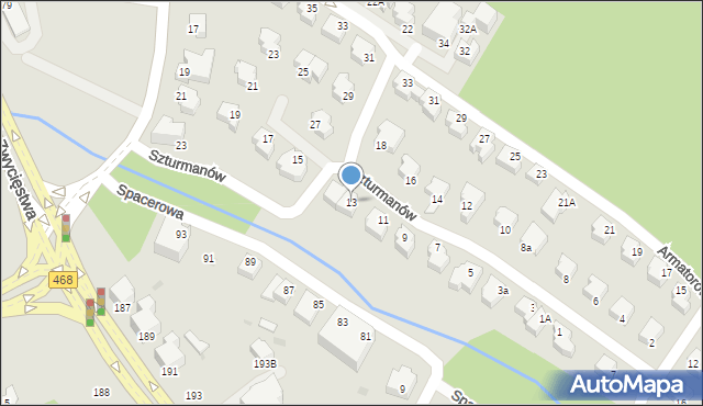 Gdynia, Szturmanów, 13, mapa Gdyni