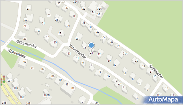 Gdynia, Szturmanów, 14, mapa Gdyni