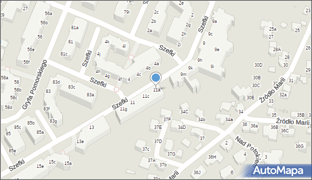 Gdynia, Szefki Waleriana, 11a, mapa Gdyni