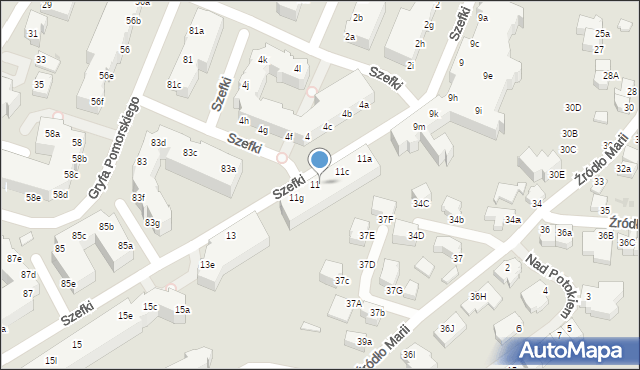 Gdynia, Szefki Waleriana, 11e, mapa Gdyni