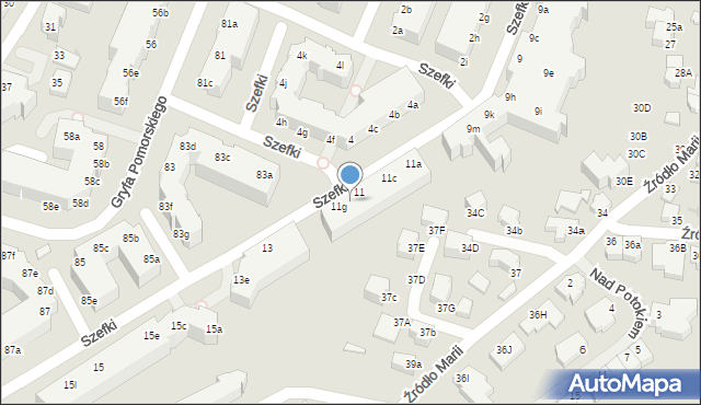 Gdynia, Szefki Waleriana, 11f, mapa Gdyni