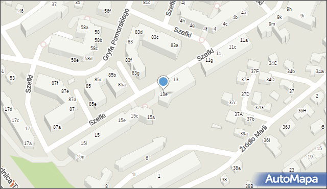 Gdynia, Szefki Waleriana, 13e, mapa Gdyni