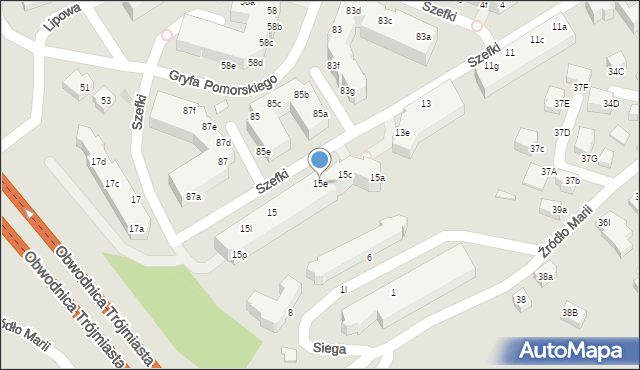 Gdynia, Szefki Waleriana, 15e, mapa Gdyni