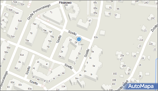 Gdynia, Szefki Waleriana, 2f, mapa Gdyni