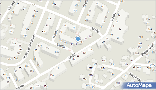 Gdynia, Szefki Waleriana, 4d, mapa Gdyni