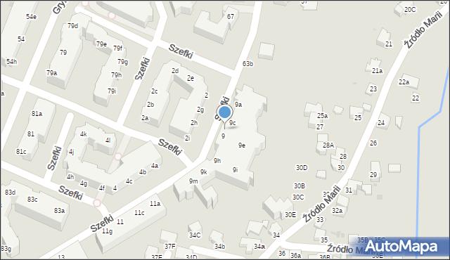 Gdynia, Szefki Waleriana, 9d, mapa Gdyni