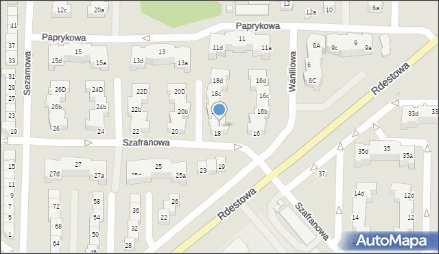 Gdynia, Szafranowa, 18a, mapa Gdyni