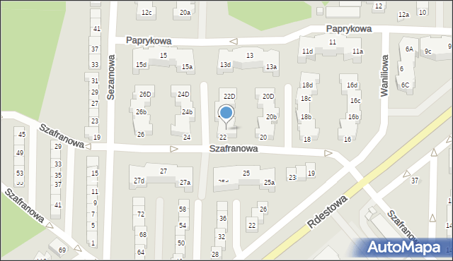 Gdynia, Szafranowa, 22a, mapa Gdyni