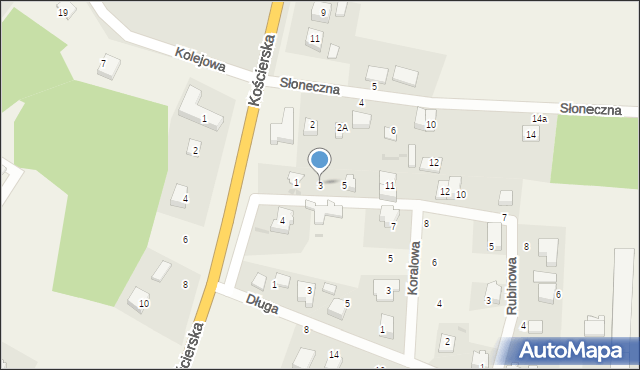 Glincz, Szafirowa, 3, mapa Glincz